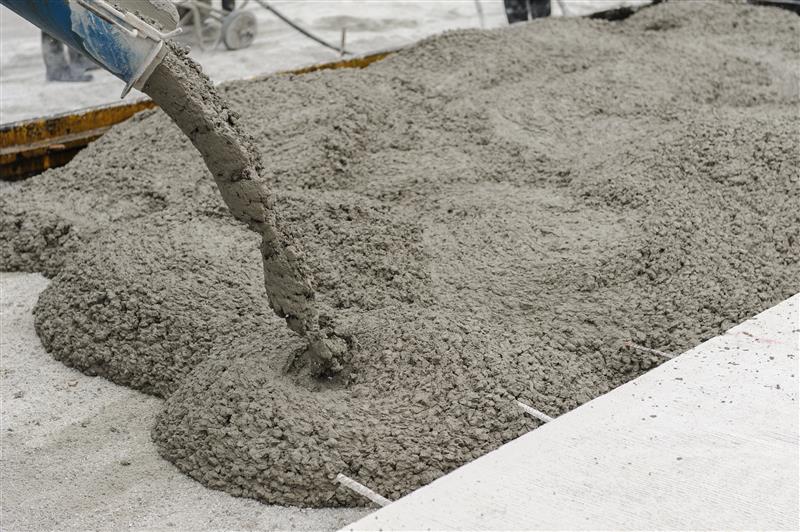 cement binds aggregate in concrete mixture